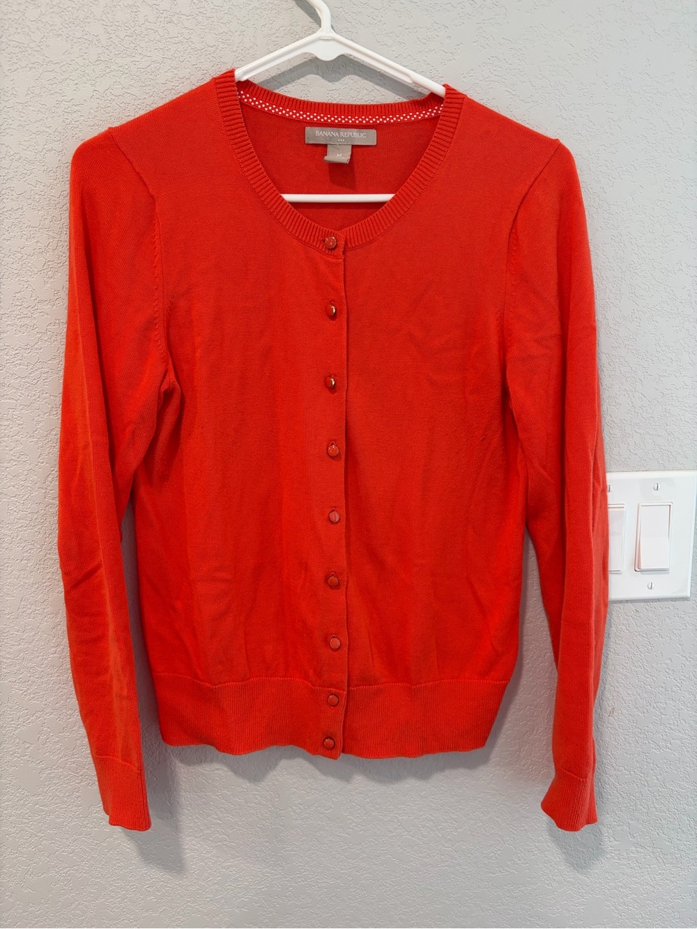 Banana Republic Bright orange Button-Front Crewneck Cardigan